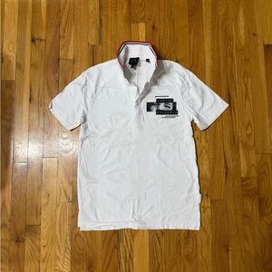 A/X Armani Exchange White Polo with Red Trim